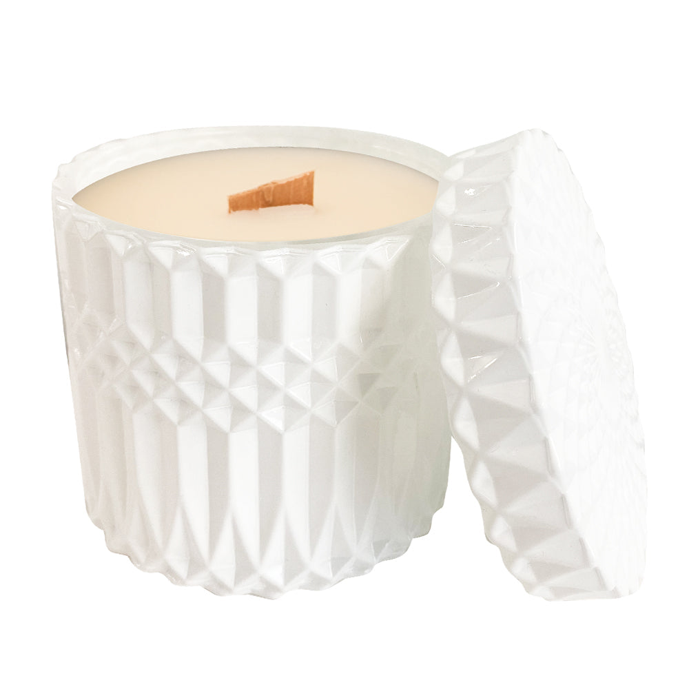 Limited Edition White Boho Candle- Red rippers  - Wood wick