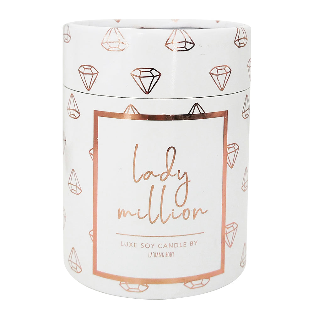Wooden wick Candle - Lady Million  - Rose Gold Luxe edition