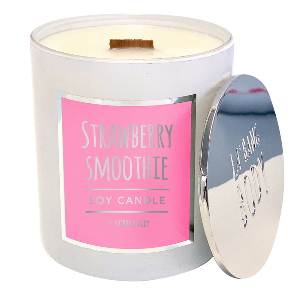 Wooden wick  Candle - Strawberry Smoothie