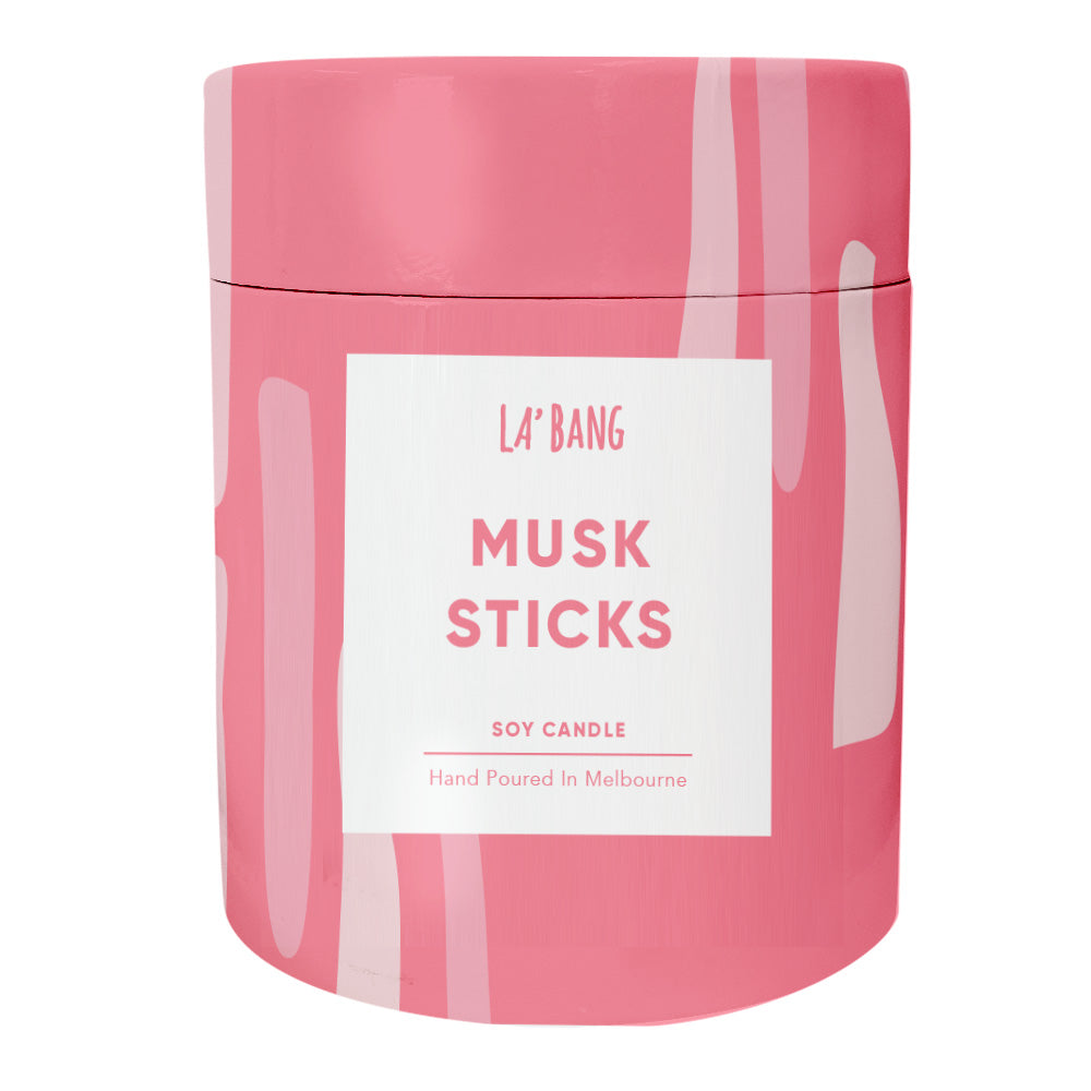 Wooden wick candle  - Musk Sticks