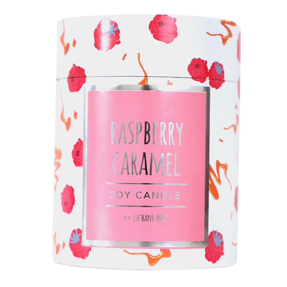 Wooden wick Candle - Raspberry Caramel