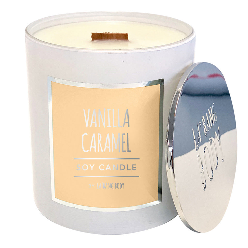 Wooden wick Candle - Vanilla Caramel