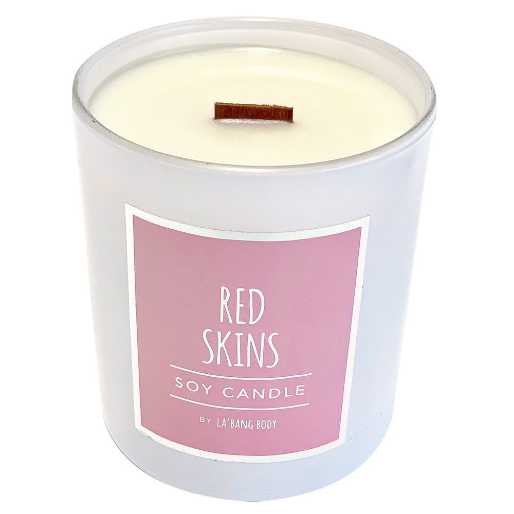 Wooden wick Candle - Redskins lollies